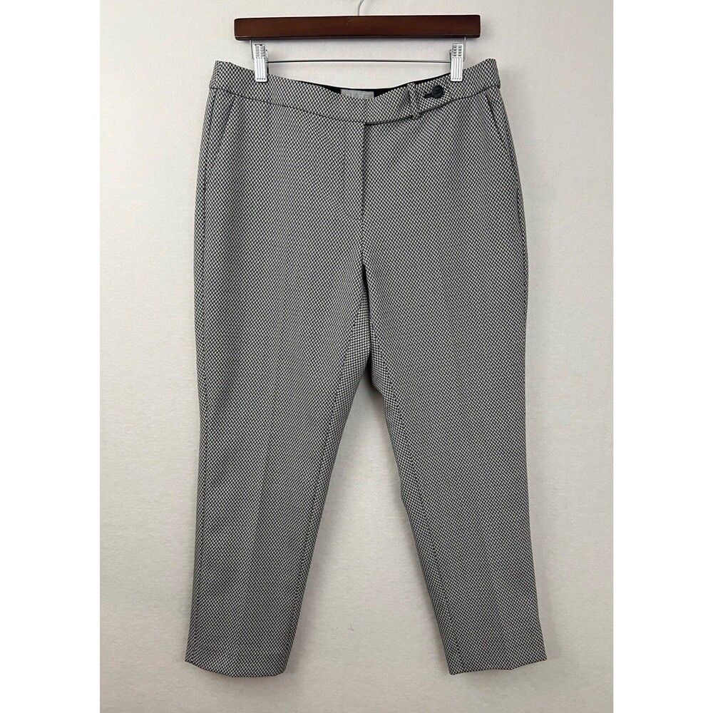 Pure Collection Houndstooth Wool Blend Ankle Trouser Tailored Career 8/10
